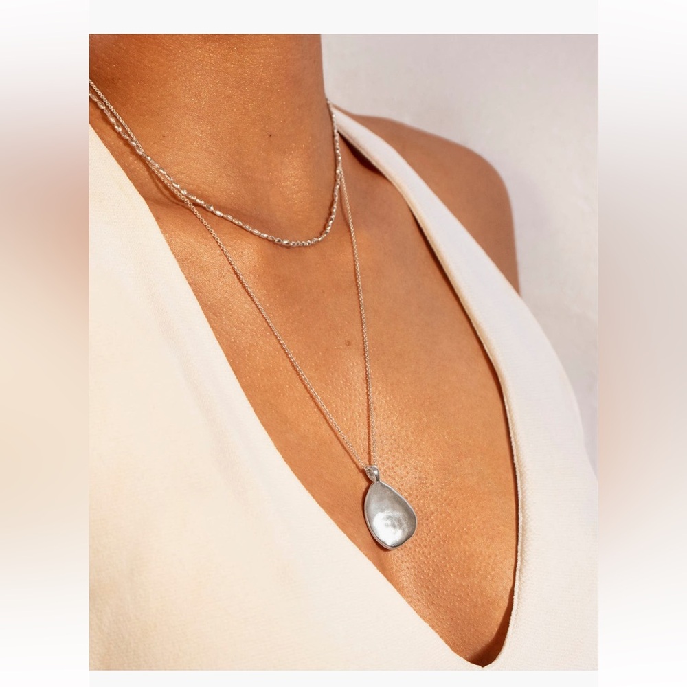 Monica Vinader Deia Sterling Silver Pebble Locket